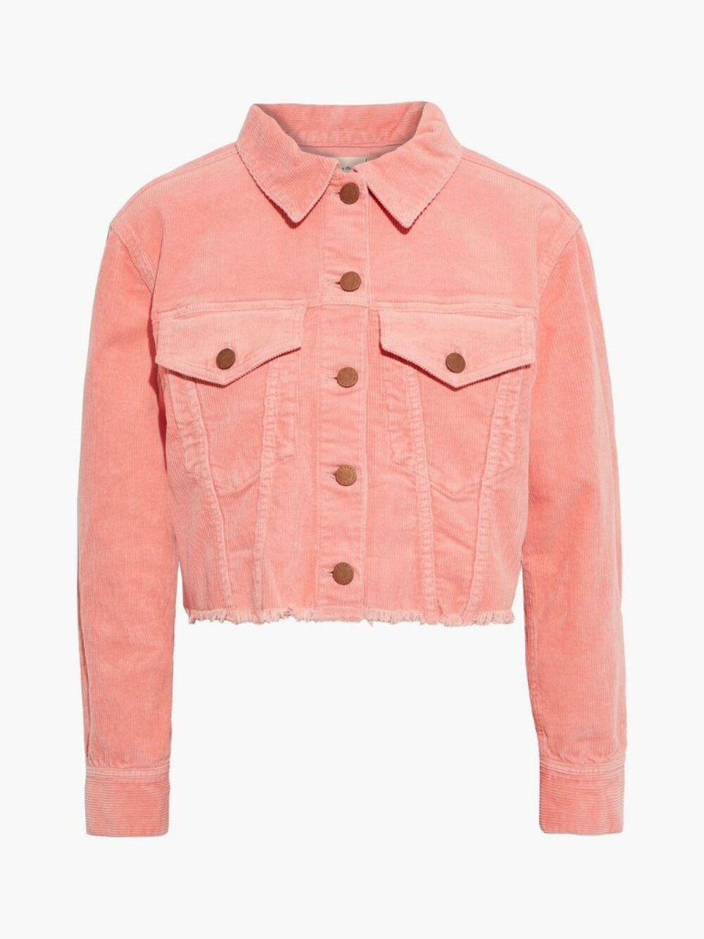 Alice + Olivia Kendall Cropped Corduroy Jacket Coral Pink XS